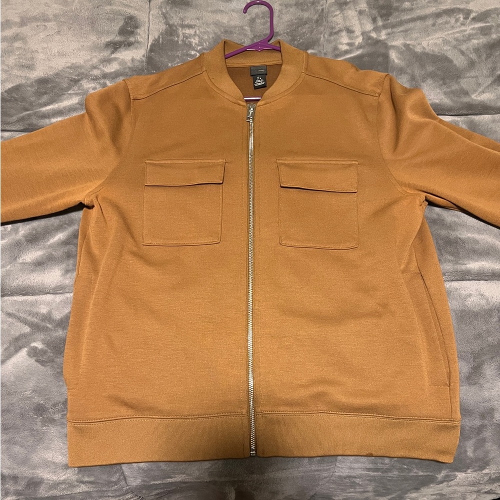 H&M Men's Brown Zip-Up Sweater